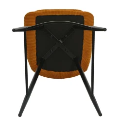 Fabrique de Styles Chaise de bar en velours côtelé jaune h67cm - Ben* Tabourets Et Chaises De Bar