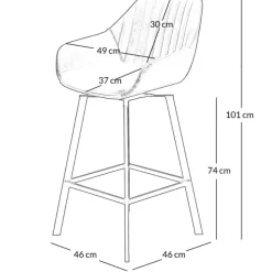 Fabrique de Styles Chaise de bar pivotante veilli h75cm - Moss* Tabourets Et Chaises De Bar