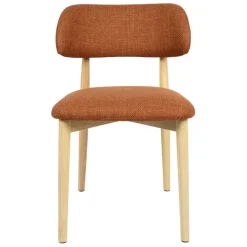 Fabrique de Styles Chaise de salle à manger en tissu et hévéa - Elsy* Chaises