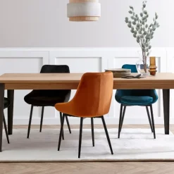 Fabrique de Styles Chaise de salle à manger en velours - Ben* Chaises