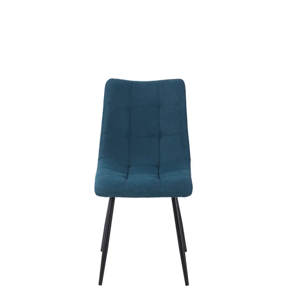 Fabrique de Styles Chaise de salle à manger en tissu matelassé bleu pétrole - Lilly* Chaises
