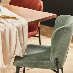 Fabrique de Styles Chaise de salle à manger en velours côtelé foncé - Holden* Chaises