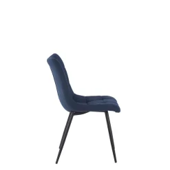 Fabrique de Styles Chaise de salle à manger en tissu matelassé bleu - Lilly* Chaises