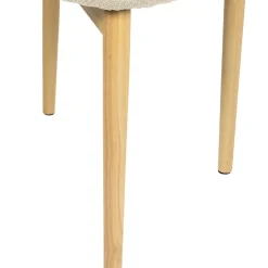 Fabrique de Styles Chaise de salle à manger en tissu beige et hévéa - Elsy* Chaises