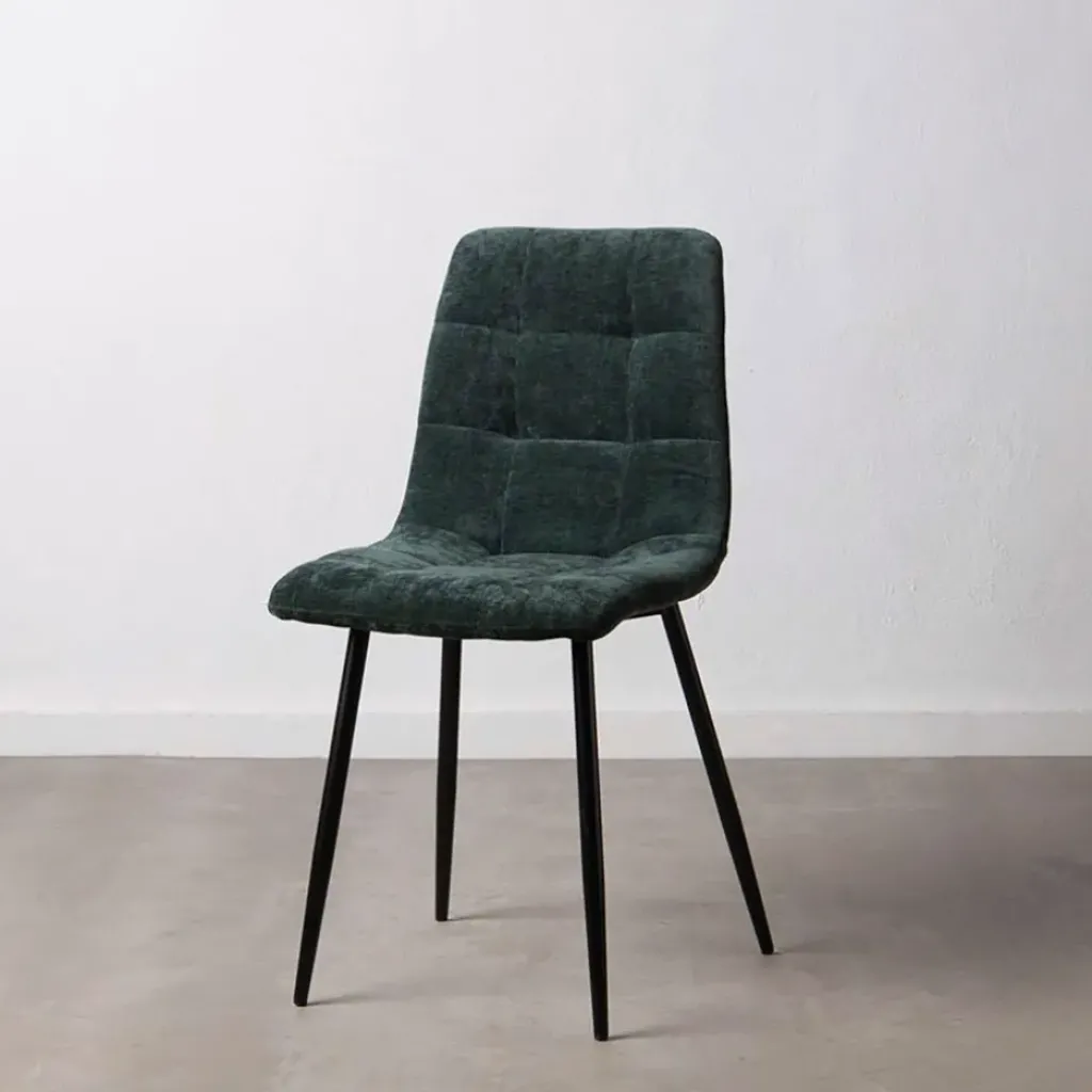 Fabrique de Styles Chaise salle à manger en tissu vert - Mony* Chaises