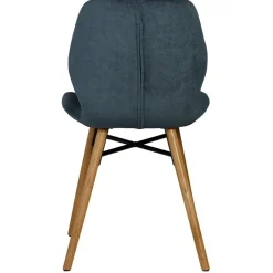 Fabrique de Styles Chaise salle à manger en tissu soft touch bleu foncé - Keri* Chaises