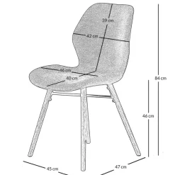 Fabrique de Styles Chaise salle à manger en tissu soft touch bleu foncé - Keri* Chaises