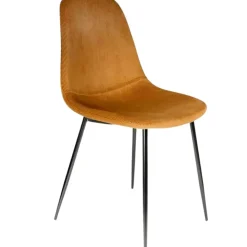 Fabrique de Styles Chaise salle à manger en velours cotelé moutarde - Julia* Chaises