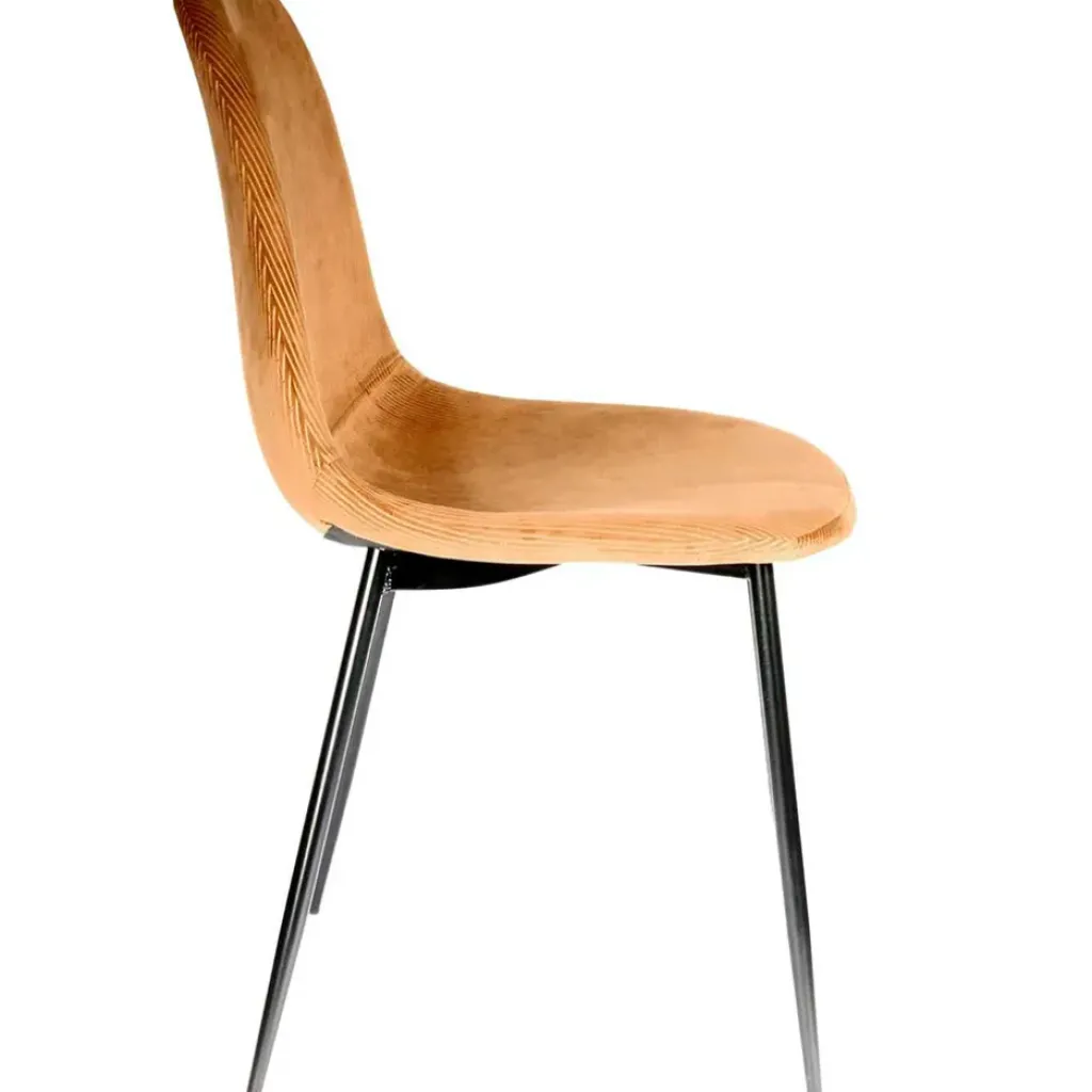 Fabrique de Styles Chaise salle à manger en velours cotelé moutarde - Julia* Chaises