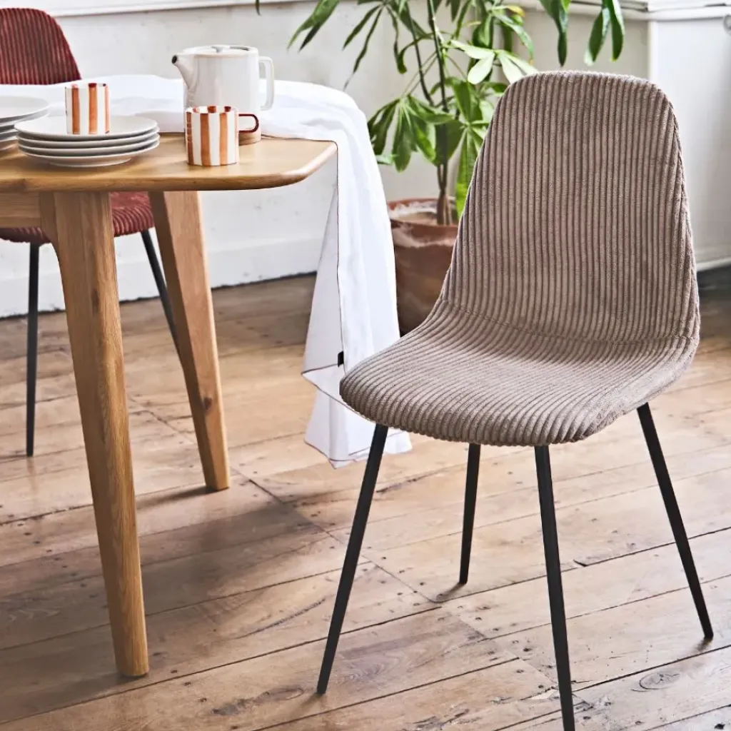 Fabrique de Styles Chaise salle à manger en velours côtelé - Scarlett* Chaises