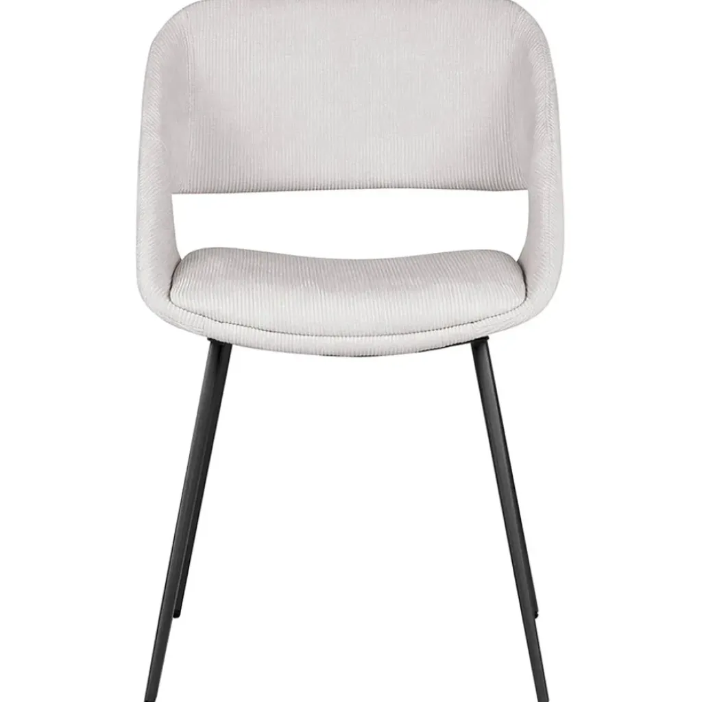Fabrique de Styles Chaise salle à manger velours côtelé écru - Alma* Chaises