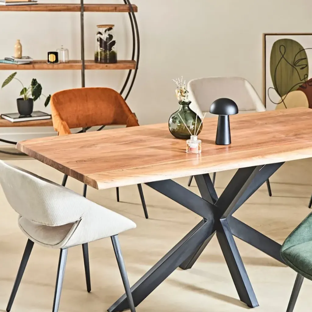 Fabrique de Styles Chaise salle à manger velours côtelé écru - Alma* Chaises