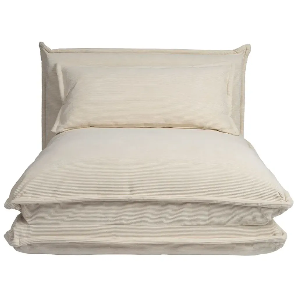 Fabrique de Styles Chauffeuse en tissu côtelé écru - Tessia* Fauteuils