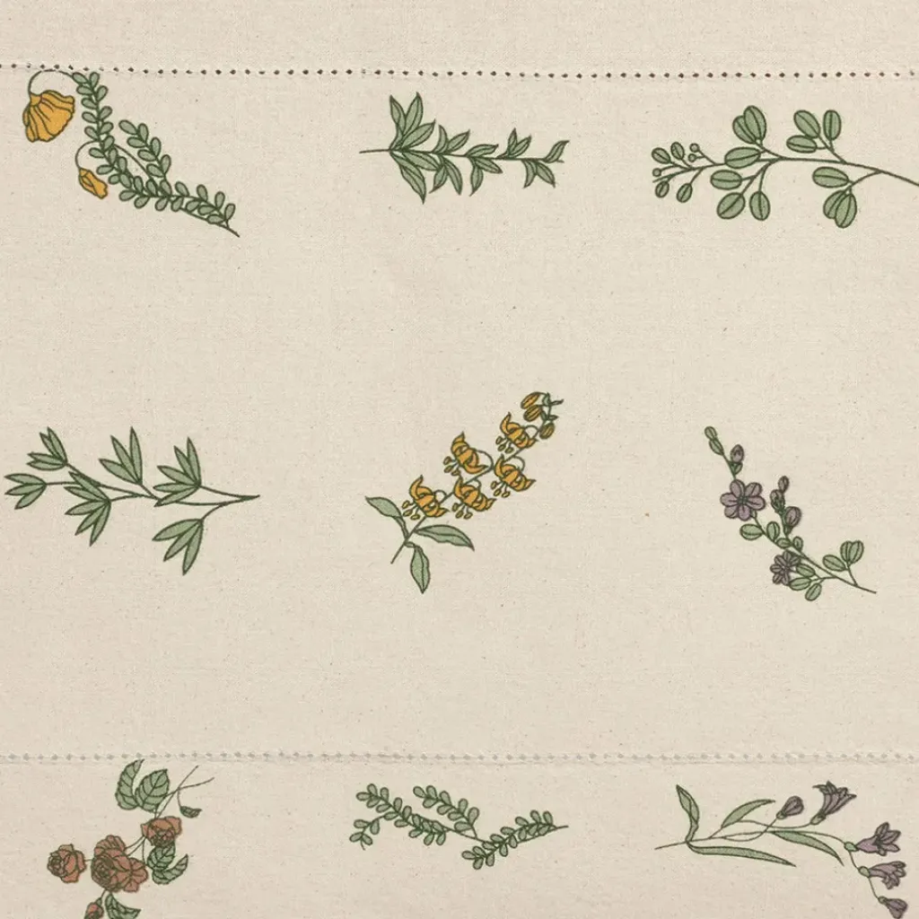 Fabrique de Styles Chemin de table en coton naturel et vert 160x50cm - Juline* Chemins De Table