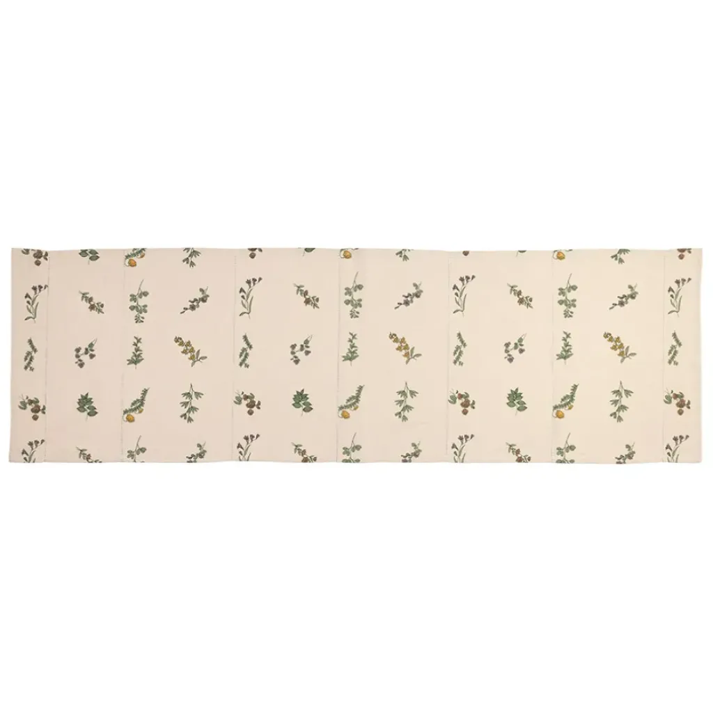 Fabrique de Styles Chemin de table en coton naturel et vert 160x50cm - Juline* Chemins De Table