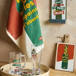 Fabrique de Styles Chope vert et rouge 40cl - Copains D'Abord* Verres À Alcool