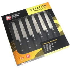Fabrique de Styles Coffret 6 couteaux à steaks lame acier lisse - Sabatier Trompette* Couteaux De Cuisine