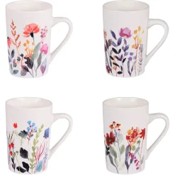 Fabrique de Styles Coffret de 4 mugs en porcelaine 35cl - Flor* Tasses Et Mugs