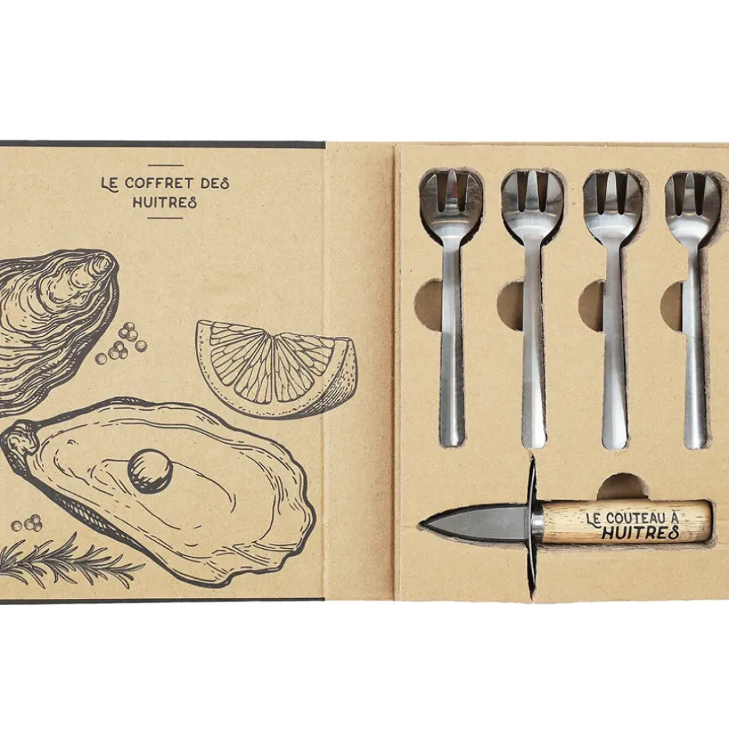 Fabrique de Styles Coffret huitre 1 couteau et 4 fourchettes - Noel* Ustensibles De Cuisine