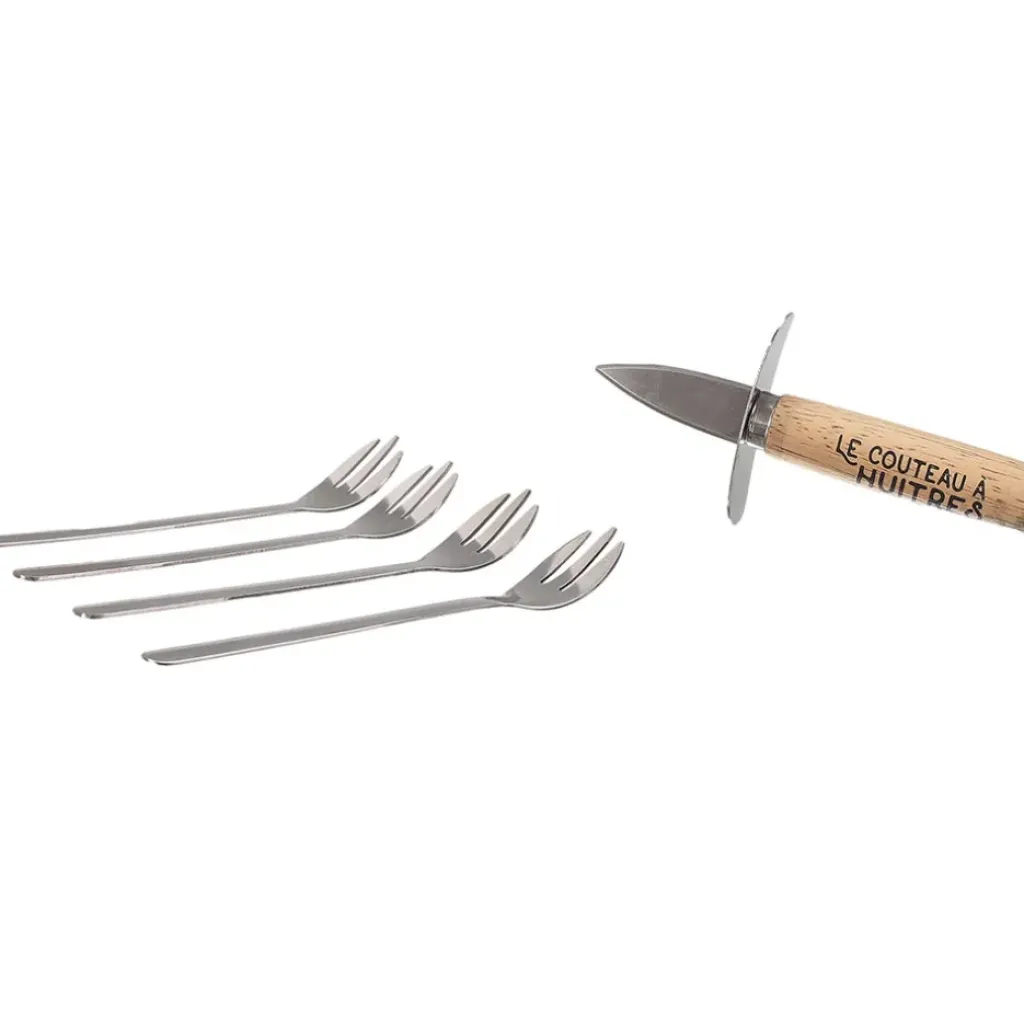 Fabrique de Styles Coffret huitre 1 couteau et 4 fourchettes - Noel* Ustensibles De Cuisine