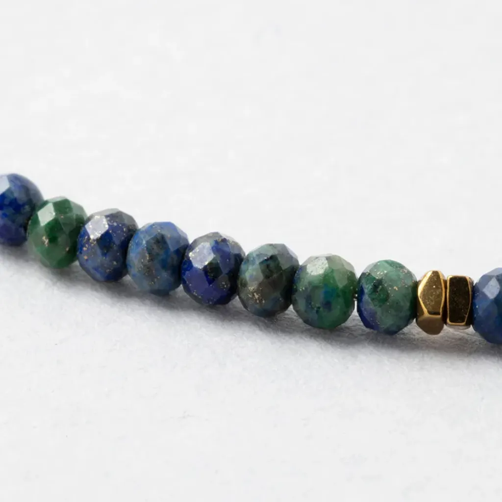 Fabrique de Styles Collier en acier inoxydable bleu et vert l40cm* Bijoux Fantaisie