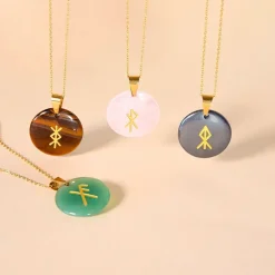 Fabrique de Styles Collier talisman runique protection* Bijoux Fantaisie