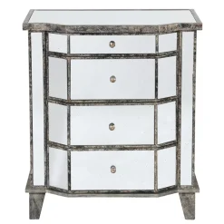 Fabrique de Styles Commode en bois miroir patine 4 tiroirs H88cm* Commodes