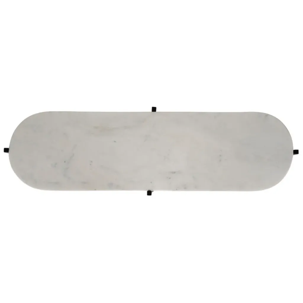 Fabrique de Styles Console avec étagère en marbre et fer blanc et noir 100x30xh80cm - Eskela* Consoles