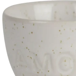 Fabrique de Styles Coquetier amour en grès écru moucheté* Accessoires De Table