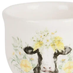 Fabrique de Styles Coquetier en faïence vache - Collection* Accessoires De Table