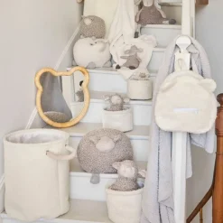 Fabrique de Styles Corbeille en tissu écru h50cm - Bohème*Enfant Déco