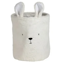 Fabrique de Styles Corbeille ourson en velours écru h35cm - Songes*Enfant Déco