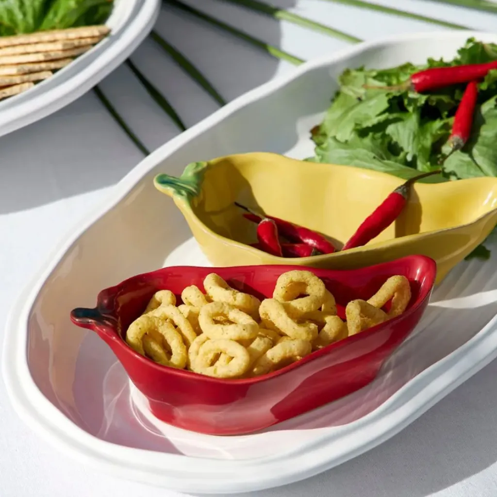 Fabrique de Styles Coupelle en forme de piment en grès 18x8.5cm* Bols Et Coupelles