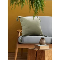 Fabrique de Styles Coussin avec pompons en gaze de coton 40x40cm - Gaia* Coussins Et Housses