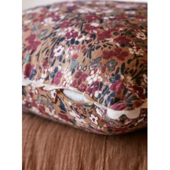 Fabrique de Styles Coussin déhoussable avec croquet en gaze de coton imprimée 40x40cm - Capucine* Coussins Et Housses