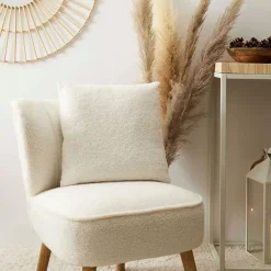 Fabrique de Styles Coussin doudou bouclé crème 40x40cm - décorera* Coussins Et Housses