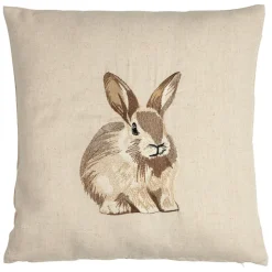 Fabrique de Styles Coussin en coton et lin naturel et brun 45x45cm - A la ferme* Coussins Et Housses