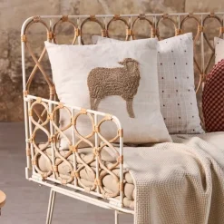 Fabrique de Styles Coussin en coton naturel et brun 45x45cm - A la ferme* Coussins Et Housses