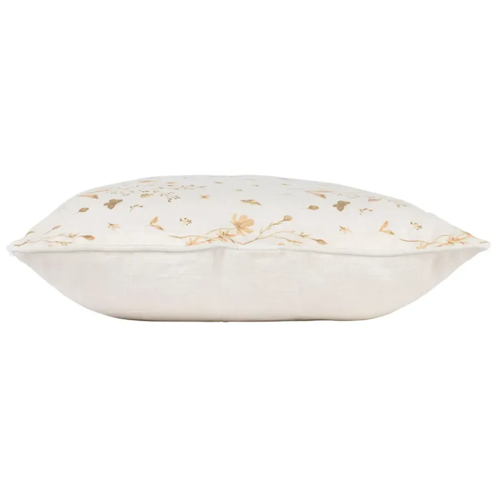 Fabrique de Styles Coussin en lin fleur des champs rose et blanc 45x45cm - Louise* Coussins Et Housses