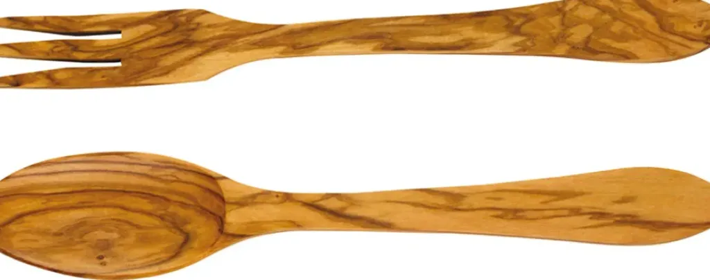 Fabrique de Styles Couverts à salade tulipe en olivier* Ustensibles De Cuisine