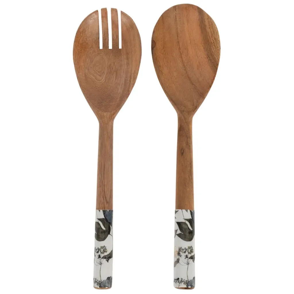 Fabrique de Styles Couverts de salade en acacia - Rose Noire* Ustensibles De Cuisine
