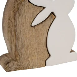 Fabrique de Styles Déco duo lapin en manguier naturel et blanc - Floreal* Petits Objets Déco