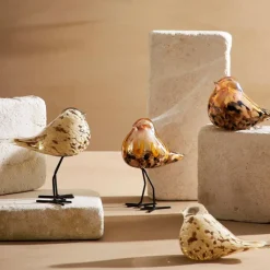 Fabrique de Styles Déco moineau en verre et fer - Serin* Petits Objets Déco