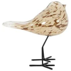 Fabrique de Styles Déco moineau en verre et fer beige et doré - Serin* Petits Objets Déco