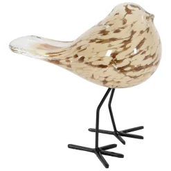 Fabrique de Styles Déco moineau en verre et fer beige et doré - Serin* Petits Objets Déco