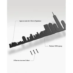 Fabrique de Styles Décoration murale ligne en acier NYC L50cm* Déco À Suspendre Et Adhésive