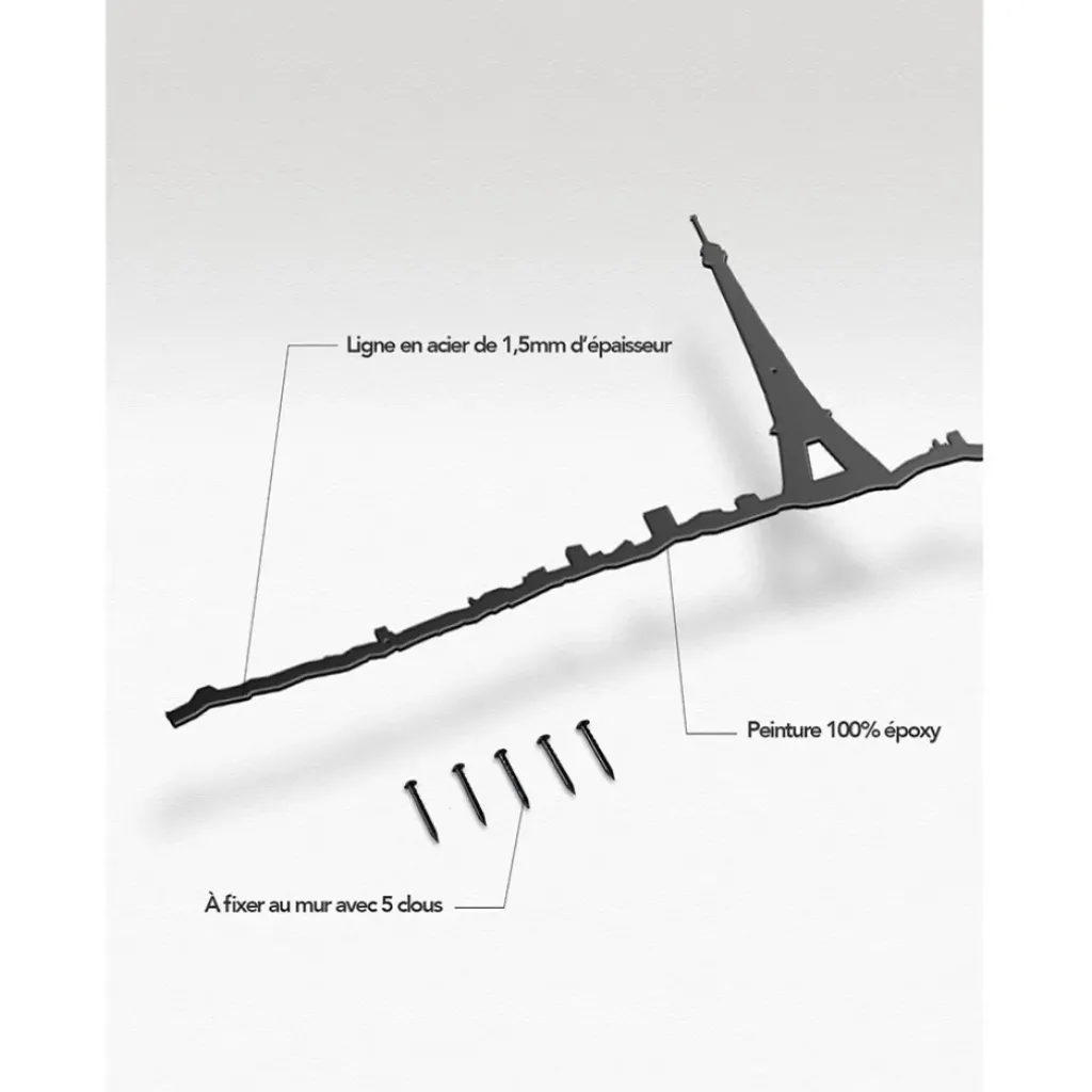 Fabrique de Styles Décoration murale ligne Paris 50cm* Déco À Suspendre Et Adhésive