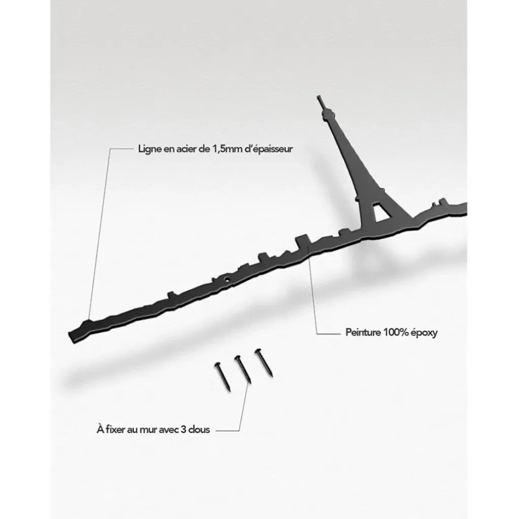 Fabrique de Styles Décoration murale ligne Paris 50cm* Déco À Suspendre Et Adhésive