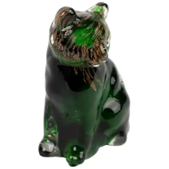 Fabrique de Styles Deco chat en verre vert et doré - Félin* Petits Objets Déco