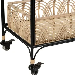 Fabrique de Styles Desserte en fer et rotin 2 niveaux - Element* Ilots Et Dessertes